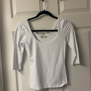 Zara White 3/4 Sleeve Shirt